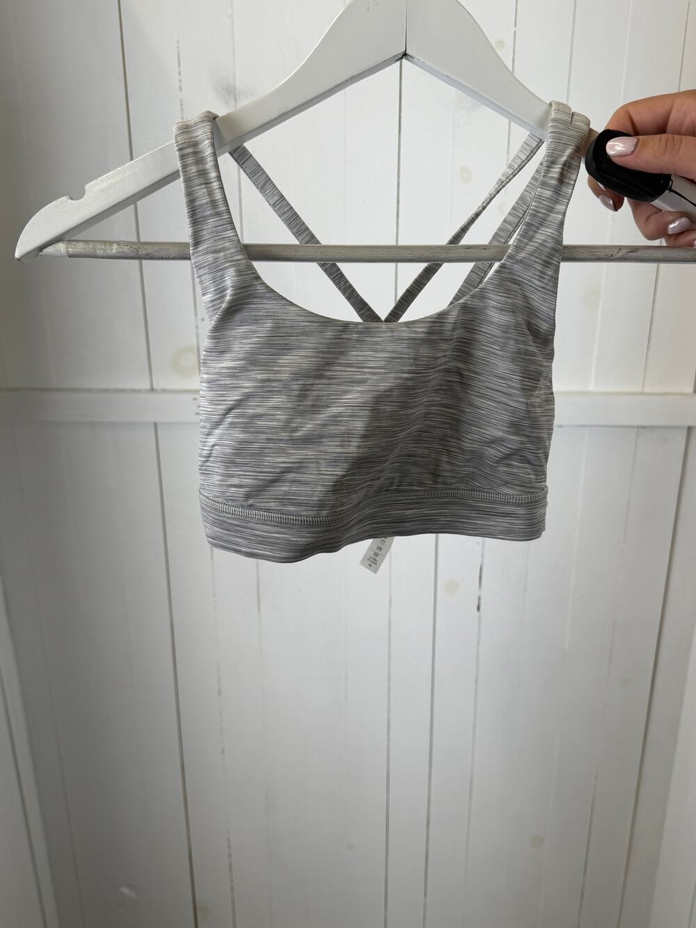 Lululemon Gray Nylon Sports Bra Size S Excellent Condition